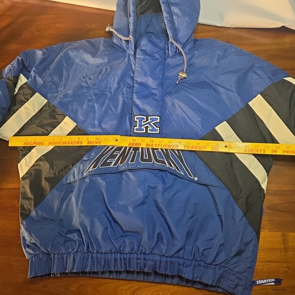 Vintage 90's Starter Pullover Front Pouch Blue Kentucky Jacket Size Large - Picture 8 of 11